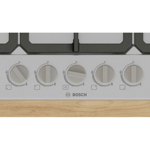 Bosch Serie 4 PGQ7B5K90 hob Stainless steel Built-in 75 cm Gas 5 zone(s) 4