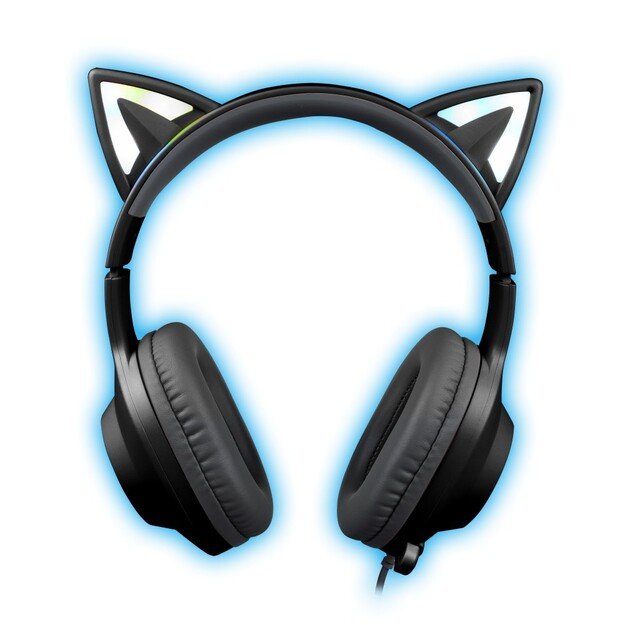 Foxxray Shining Cat Gaming Headset Wired Black/Grey