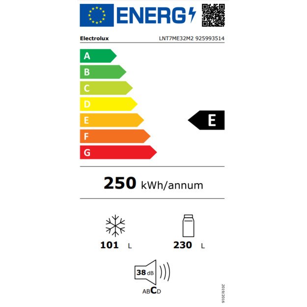 Šaldytuvas ELECTROLUX LNT7ME32M2