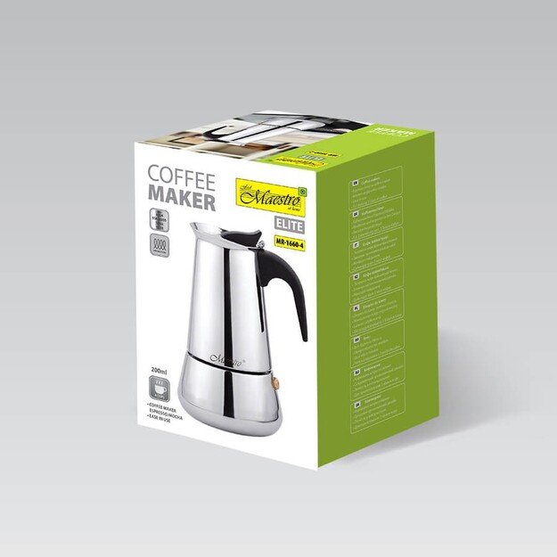 Maestro 4 cup coffee machine MR-1660-4 silver 1