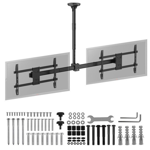 Maclean ceiling mount for two TVs, max load 2x40kg, 34-60 , max VESA 600x400, MC-111 B