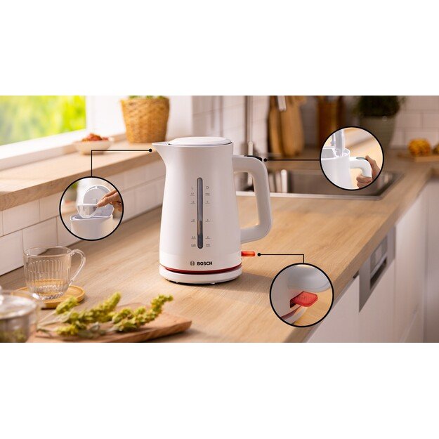Bosch TWK3M121 MyMoment 2400 W electric kettle, white