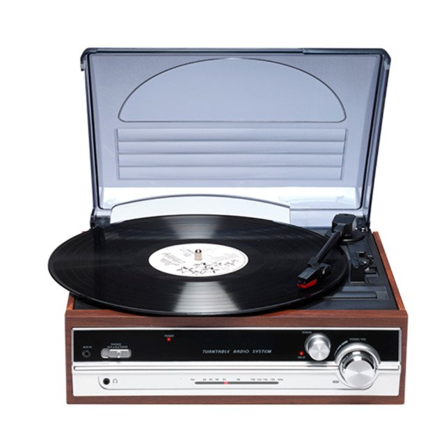 Denver VPR-190MK2 Retro Turntable with Radio and Built-in Speakers