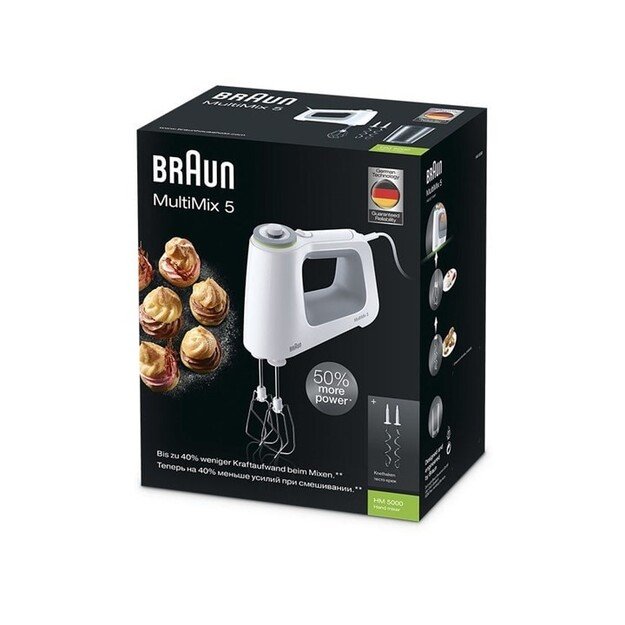 Braun HM 5000 WH Hand mixer 700 W Grey, White 2