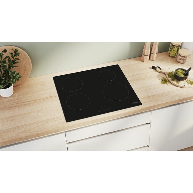 Bosch | Hob | PUE611BB5E | Induction | Number of burners/cooking zones 4 | Touch | Timer | Black