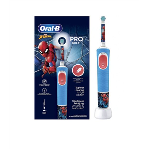 Oral-B | Electric Toothbrush | Vitality PRO Kids Spiderman | Rechargeable | For kids | Number of brush heads included 1 | Number