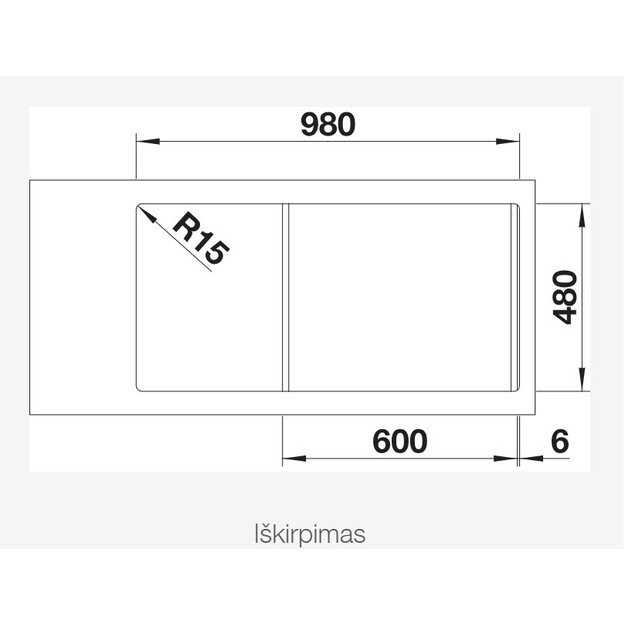 Virtuvės plautuvė BLANCO DINAS XL 6 S 524255 (su ekscentriniu ventiliu)