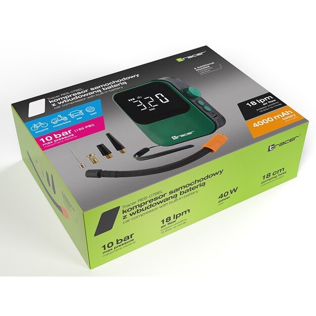 Tracer 47496 RES-07BEL Car Compressor With Built-In-Battery