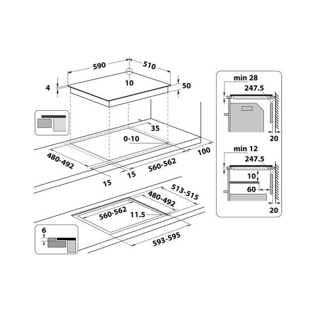 Whirlpool WL B4560 NE/W White Built-in 59 cm Zone induction hob 4 zone(s)