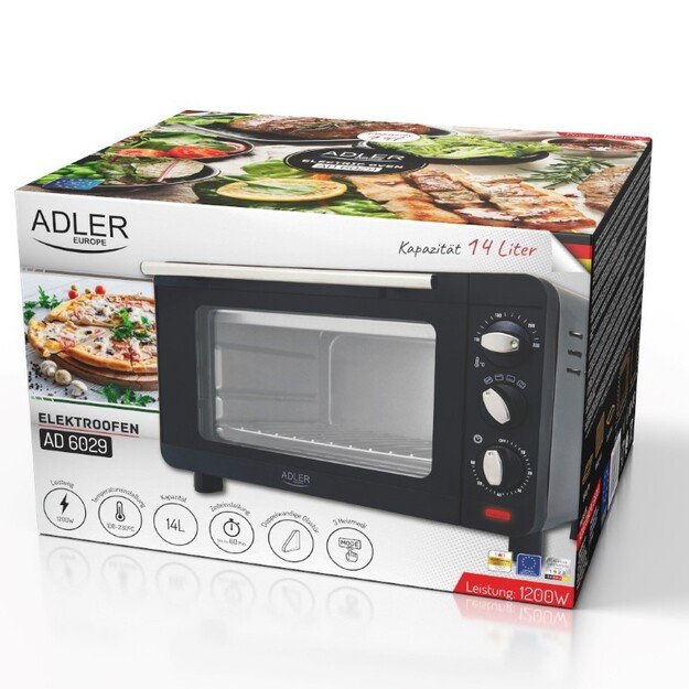 Adler Electric oven | AD 6029 | 14 L | 1200 W | Black 3