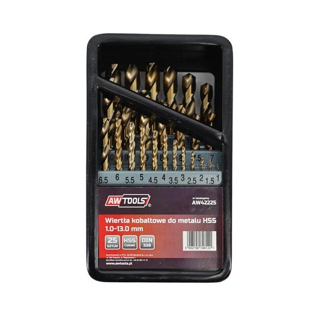 AWTOOLS METAL DRILL BIT COBALT SET 25pcs