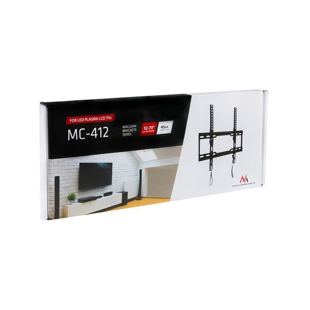 Maclean TV MC-412 Wall Mount Bracket 32 -70  VESA 400x400 45kg Tilting Universal Adjustable Spirit Level Mounting Accessories