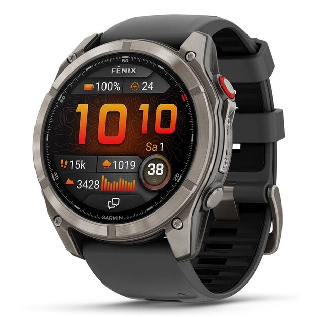 Garmin fēnix 8 Pro 3.56 cm (1.4 ) AMOLED 51 mm Digital 454 x 454 pixels Touchscreen Graphite, Titanium Wi-Fi GPS (satellite)