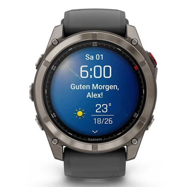 Garmin fēnix 8 Pro 3.56 cm (1.4 ) AMOLED 51 mm Digital 454 x 454 pixels Touchscreen Graphite, Titanium Wi-Fi GPS (satellite)