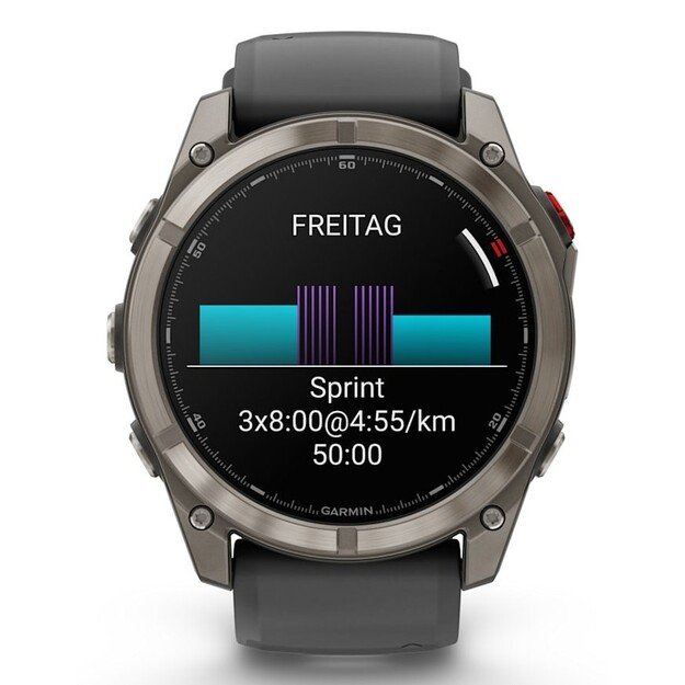 Garmin fēnix 8 Pro 3.56 cm (1.4 ) AMOLED 51 mm Digital 454 x 454 pixels Touchscreen Graphite, Titanium Wi-Fi GPS (satellite)