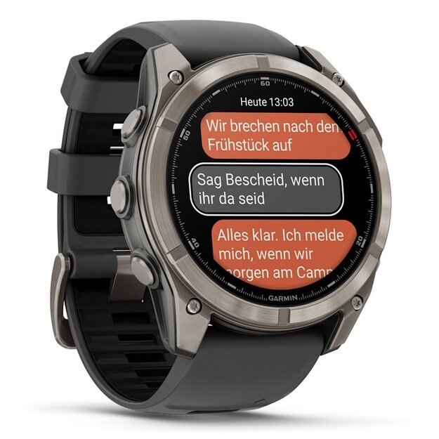 Garmin fēnix 8 Pro 3.56 cm (1.4 ) AMOLED 51 mm Digital 454 x 454 pixels Touchscreen Graphite, Titanium Wi-Fi GPS (satellite)