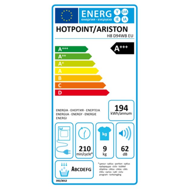 Rūbų džiovyklė HOTPOINT H8 D94WB EU