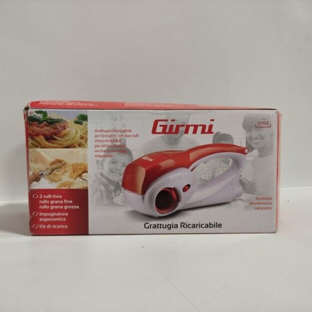 Girmi GT0201 GT02 Grater with Stainless Steel Wheels - White/Red