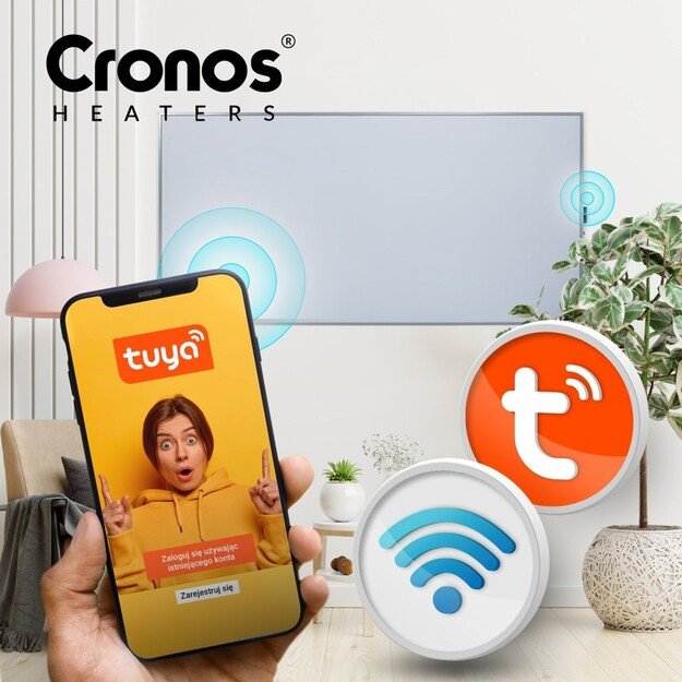 Šildytuvas Cronos Synthelith PRO CRP-770TWP 770W Full pilkas,  wi-fi, pultas