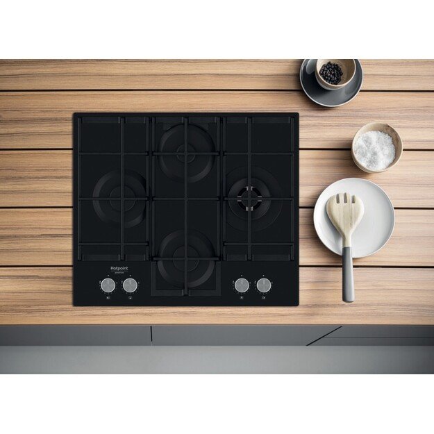 Hotpoint HAGS 62F/BK Black Built-in 59 cm Gas 4 zone(s)