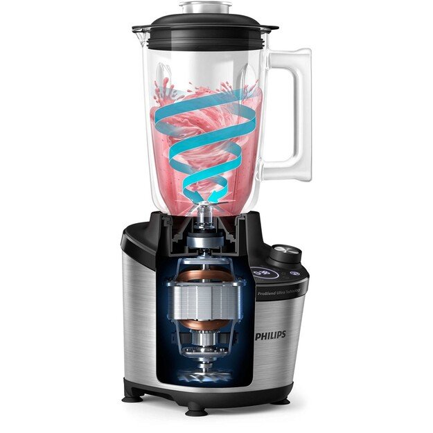 Blender | HR3760/00 | Tabletop | 1500 W | Jar material Glass | Jar capacity 1.8 L | Ice crushing | Stainless Steel/Black