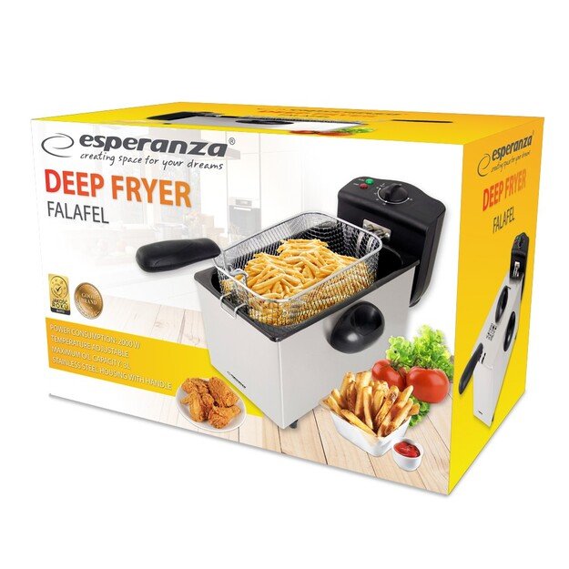 Esperanza EKG010 Deep Fryer 3 L, 2000W Inox