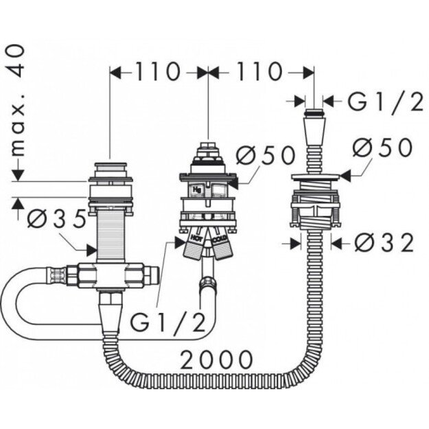 Maišytuvo montavimo dalis Hansgrohe 13439180