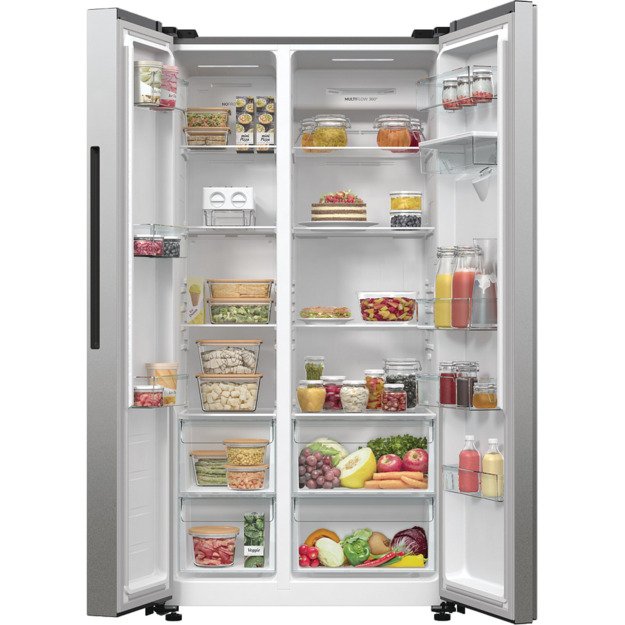 Gorenje Refrigerator | NRR9185EAXLWD | Energy efficiency class E | Free standing | Side by side | Height 178.6 cm | No Frost sys