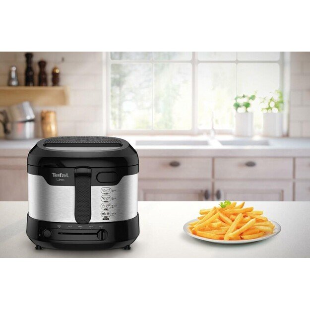 Tefal FF215D Deep fryer Single Black,Stainless steel Stand-alone 1600 W