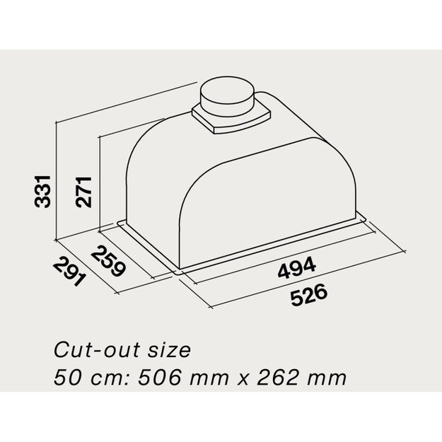 FALMEC Incasso (PLUS) 50cm INCASSO.111.405, baltas