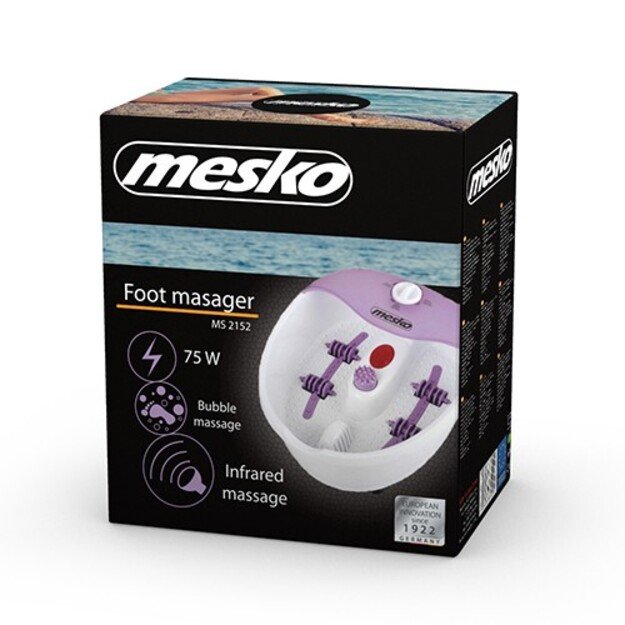 Mesko | Foot massager | MS 2152 | Number of accessories included 3 | White/Purple