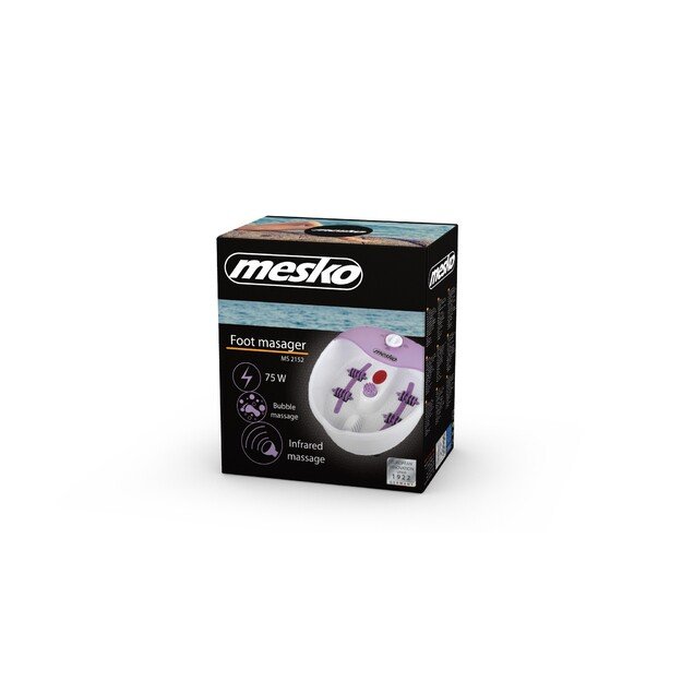 Mesko | Foot massager | MS 2152 | Number of accessories included 3 | White/Purple