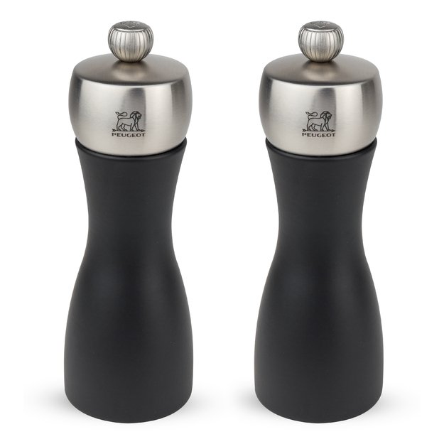 Salt and pepper grinder set, 15 cm, black, Fidji