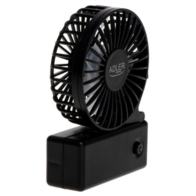 Adler Foldable mini fan | AD 7336 | Desk fan | Black | Diameter 6.5 cm | Number of speeds 1 4