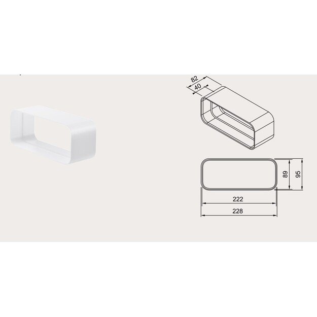 Gartraukio priedas FABER Pipe connector (AIR-DUCT SYSTEM) for 340.0708.968, 340.0708.975