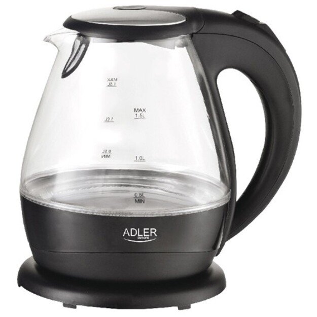 Kettle Adler | Kettle | AD 1224 | Standard | 2000 W | 1.5 L | Glass | 360&deg; rotational base | Black 4