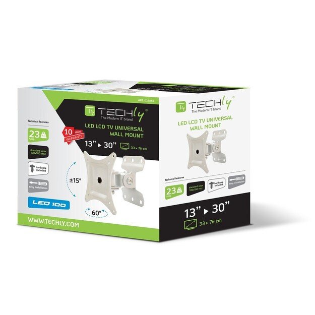 Techly Wall Support for LCD LED 13-30  Full Motion White  ICA-LCD 201WH 6