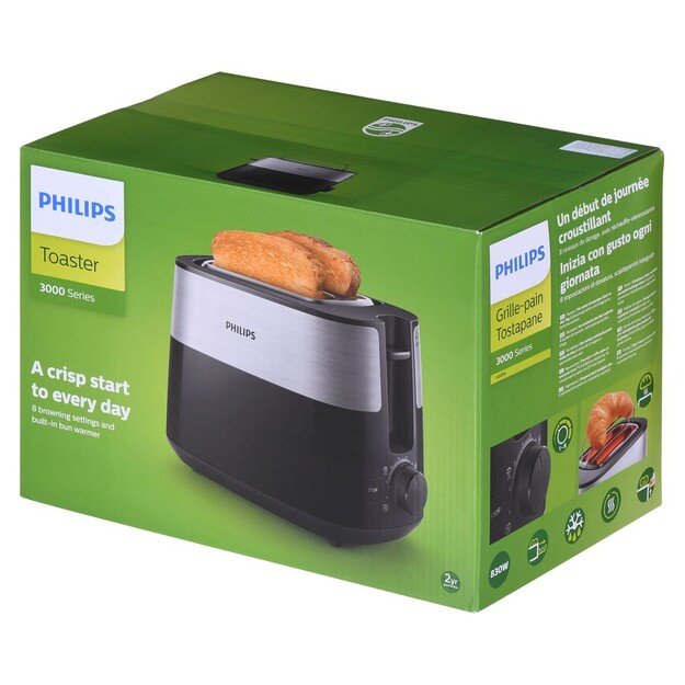 Philips Daily Collection HD2516/90 toaster 2 slice(s) 830 W Black