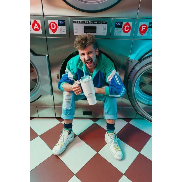 Thermal mug with telescopic straw Kambukka Rio Tumbler 950ml Frosty Coconut 10