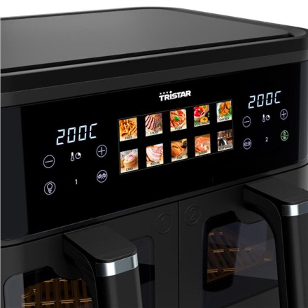 Tristar Double Basket Airfryer | FR-9075 | Power 2500 W | Capacity 9 L | Hot air technology | Black