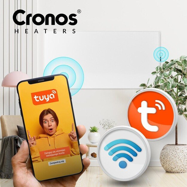 Cronos Synthelith Pro CRP-500TWP 500 Watt infrared heater grey with Wi-Fi and remote control