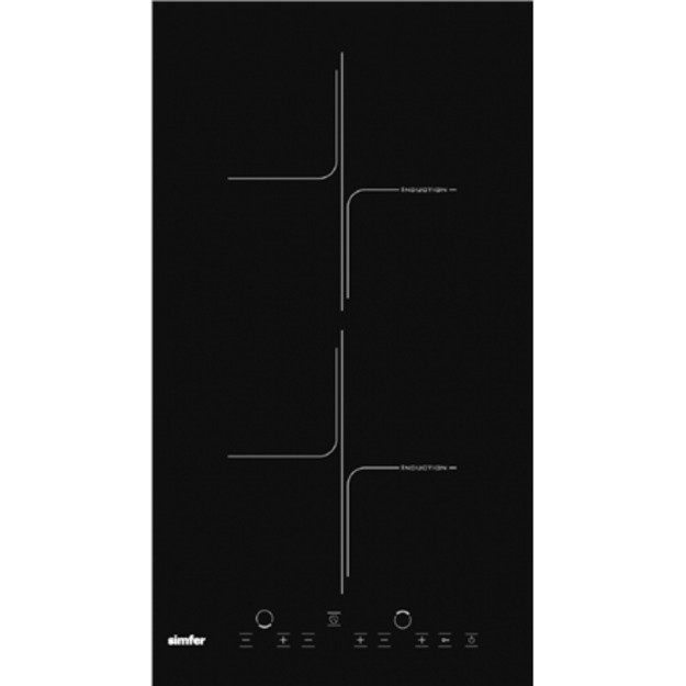 Hob | 3020 XEISP | Simfer Number of burners/cooking zones 2 | Induction | Touch control | Timer | Black