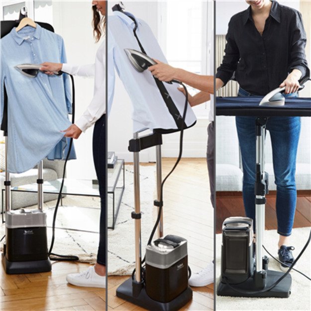 TEFAL All-in-One Garment Steamer | QT2028 | Stand Steamer | 2170 W | 100 g/min | 1.1 L | Premium Silver