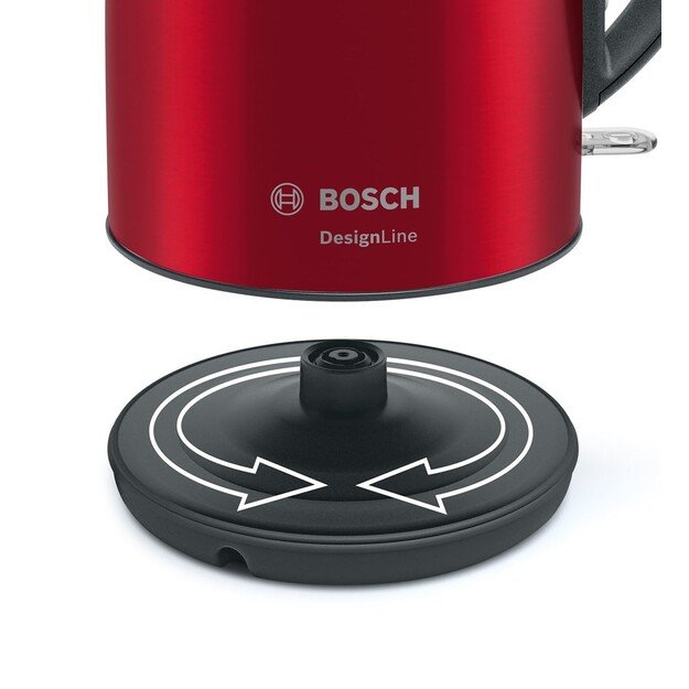 Bosch | Kettle | DesignLine TWK3P424 | Electric | 2400 W | 1.7 L | Stainless steel | 360&deg; rotational base | Red
