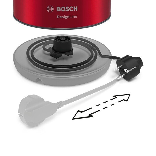 Bosch | Kettle | DesignLine TWK3P424 | Electric | 2400 W | 1.7 L | Stainless steel | 360&deg; rotational base | Red