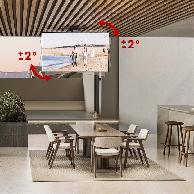 Maclean electric TV mount, ceiling mount, Tuya support, max. VESA 800x400, reg. in pos. +90&deg;~-90&deg;, for TV 43-86 , max. 45kg,