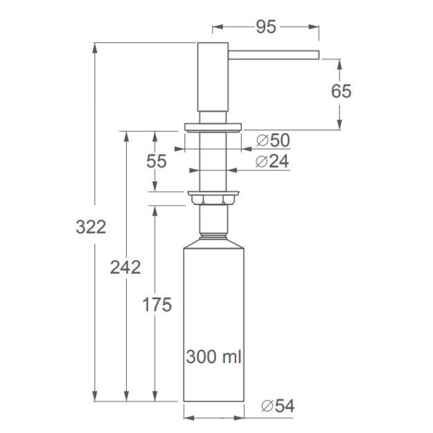 Priedai ISE Soap Dispenser - Brushed Steel