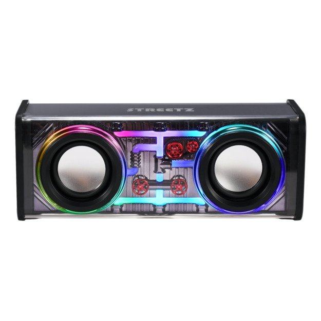Permatoma bluetooth kolonėlė STREETZ su TWS ir LED &scaron;viesos efektais / 6612078 / S310-BLK