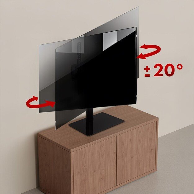 Maclean universal TV stand, for RTV cabinet, stand, max. 35 kg, 20 degree rotation, for 32-55  TV, MC-132