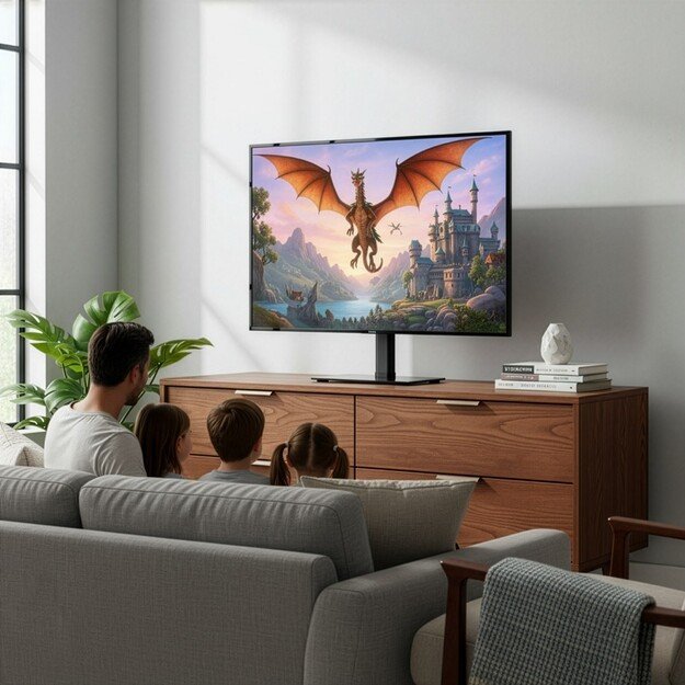 Maclean universal TV stand, for RTV cabinet, stand, max. 35 kg, 20 degree rotation, for 32-55  TV, MC-132